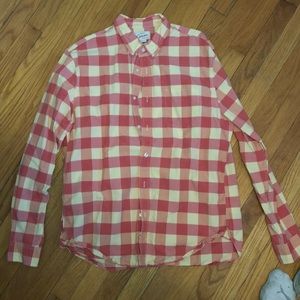 Lands End checkered button down